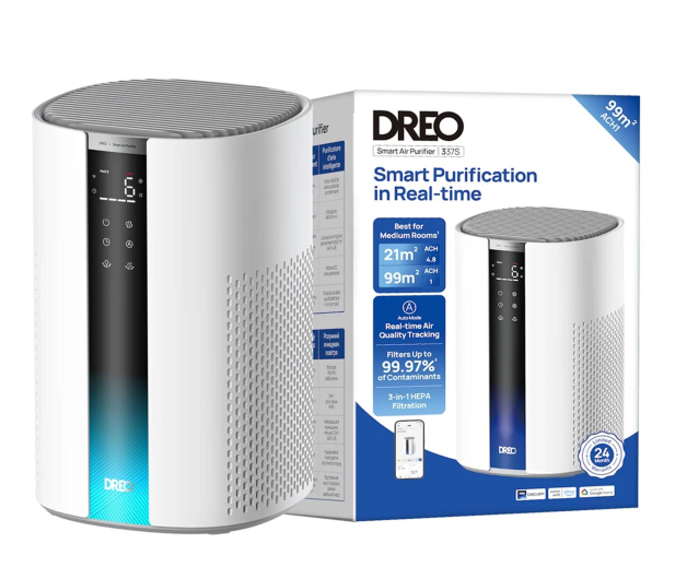DREO Oczyszczacz powietrza Air Purifier 337S Biały - 1611416 - zdjęcie